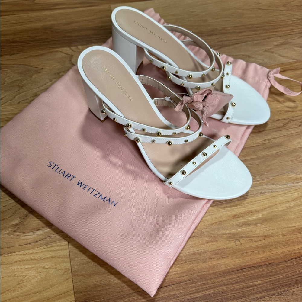 Stuart Weitzman White and Gold heels